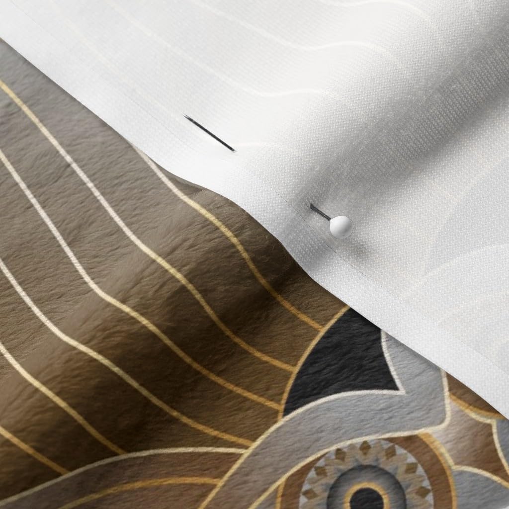 Spoonflower Fabric - Art Deco Owls Vintage Inspired Black Gold Tan Printed on Minky Fabric by The Yard - Sewing Baby Blankets Quilt Backing Plush