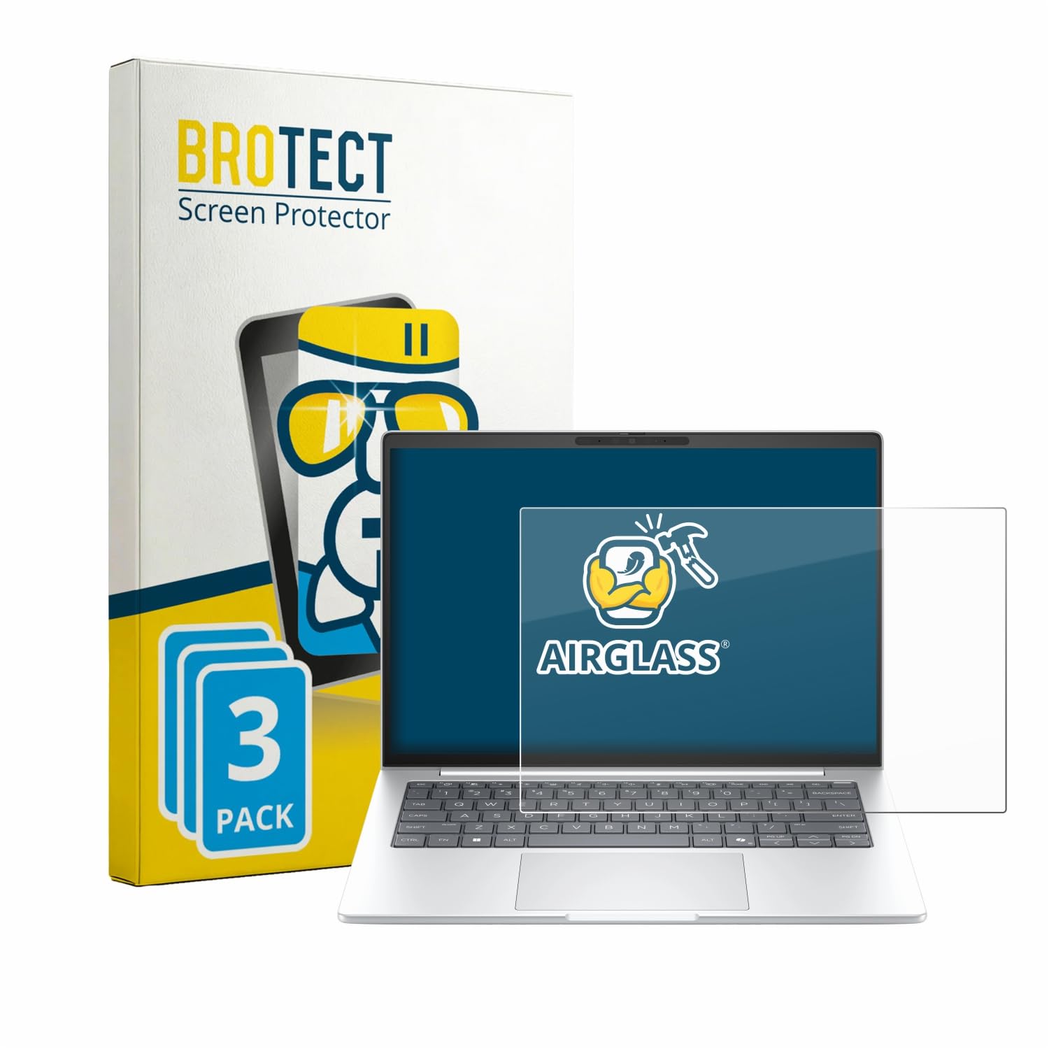 brotect Pellicola Protettiva Vetro per HP EliteBook 8 G2i 14" Protezione Schermo (3 Pezzi) [Durezza Estrema 9H, Chiaro]