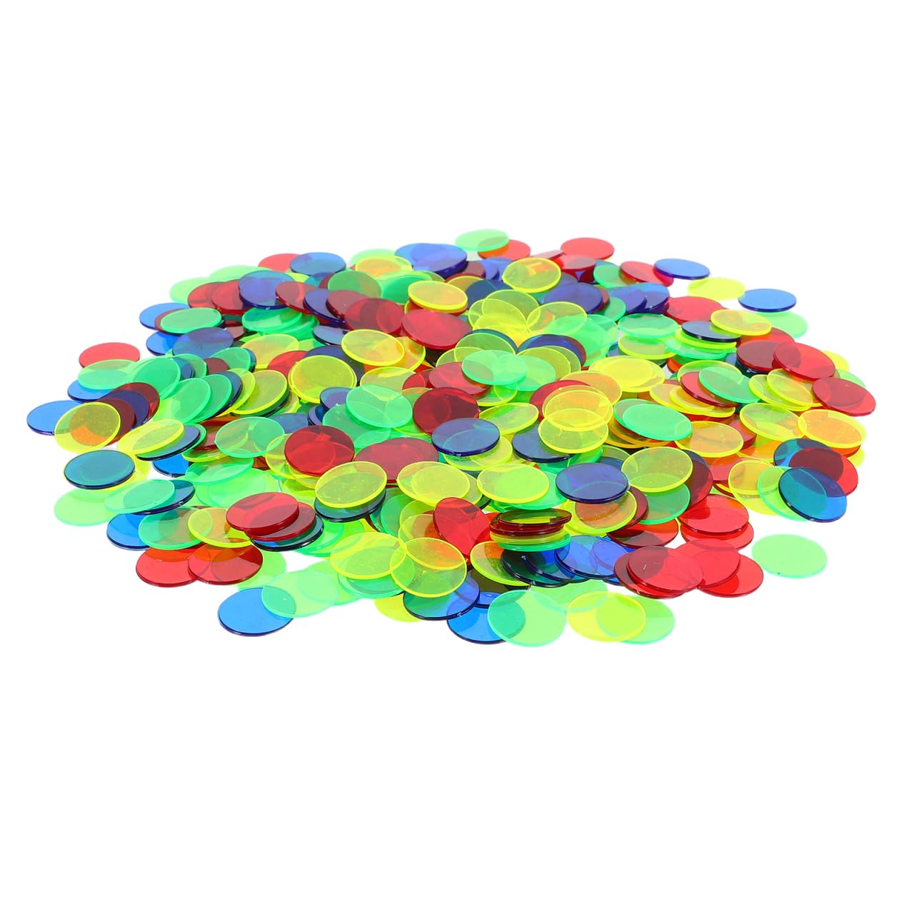 SUPVOX Fichas de Color Transparentes 500 Piezas - Marcadores de Juego de Plástico Abs 15 Mm para Bingo Aprendizaje en Clase y Actividades Divertidas