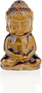 2inches Pocket Stone Baby Buddha Crystal Statue Home Decoration Zen Garden Spiritual Feng Shui Figurine,Yellow Tiger Eye