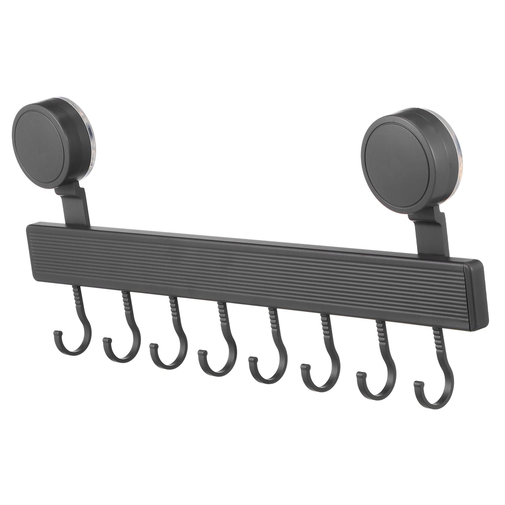 Garneck Kitchen Suction Cup Towel Bar with Hooks Heavy Duty Wall Mounted Storage Rack for Utensils Pots and Pans Space Saving Kitchen Organizer for Towel and Utensil Storage