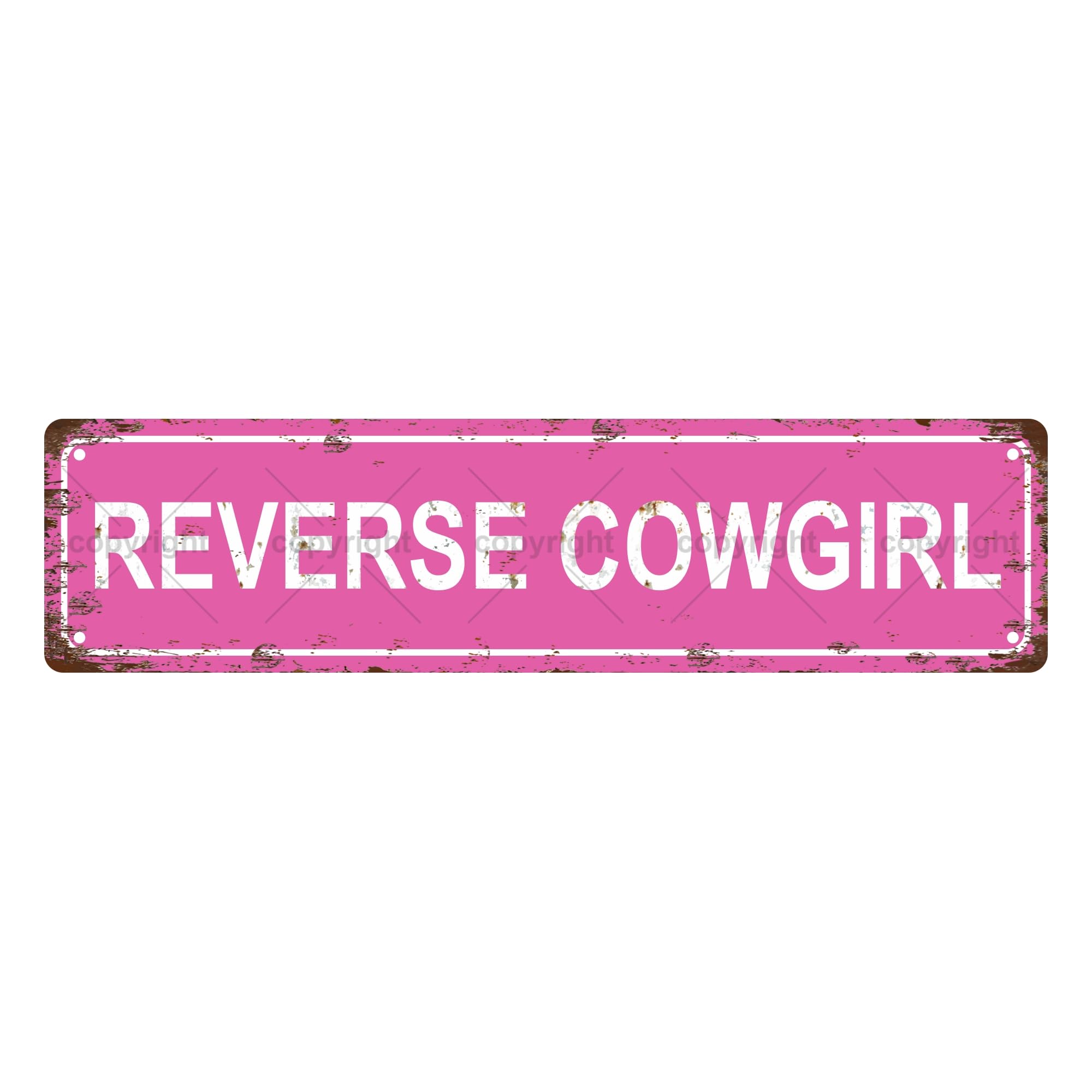 Reverse Cowgirl Sexual Metal Tin Street Sign Bar Cafe Garage Cave Home Room Wall Bathroom Farmhouse Garden Porch Patio Decor,4x16 Inch
