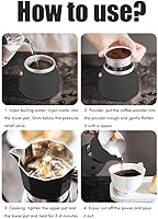 Vista 6 de Moka Pot - Cafetera italiana de 5.1 fl oz, 10.1 fl oz, 6 tazas, cafetera italiana, cafetera de aluminio, cafetera italiana para capuchinos moca