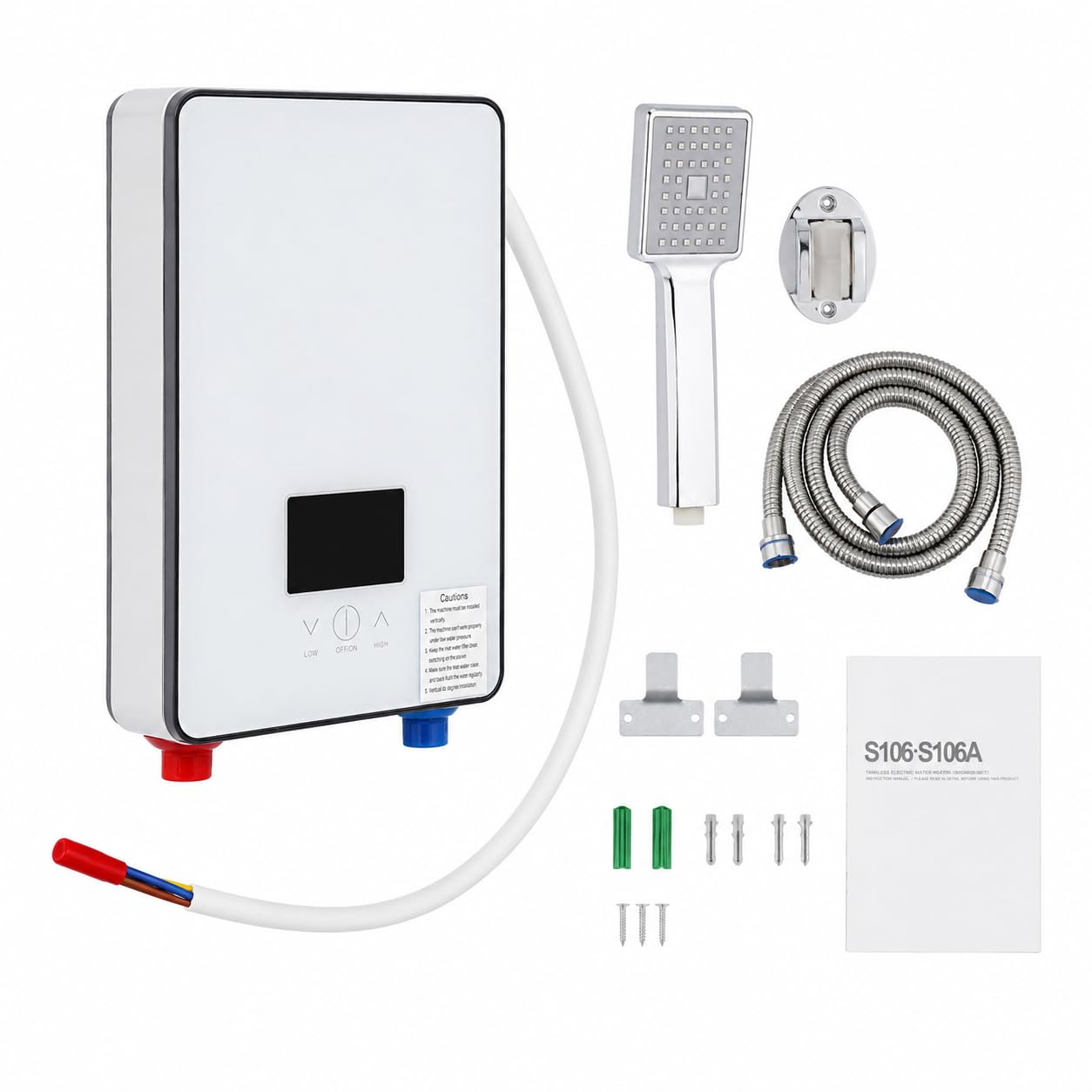 Calentador de agua caliente instantáneo IPX4, 6500 W, 220 V, set de ducha, calentador de agua caliente sin depósito, kit para baño, cocina