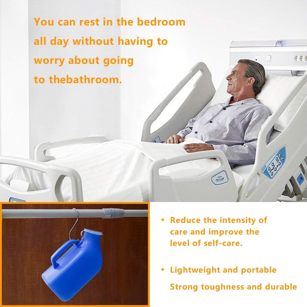 Men's urinals for Men 2000 ml Super Large Capacity Portable Male Urine Cups Hospital Bed with lid Pee Bottles for Men (Pack of 1)