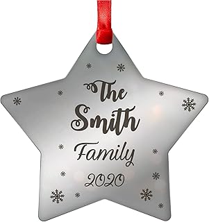 Family Surname Christmas Tree Decoration - PERSONALISED Xmas Tree Ornament Gifts for Family - 3mm Mirror Acrylic Christmas Tree Decorations - Perfect Christmas Gifts for Family Parents Grandparents