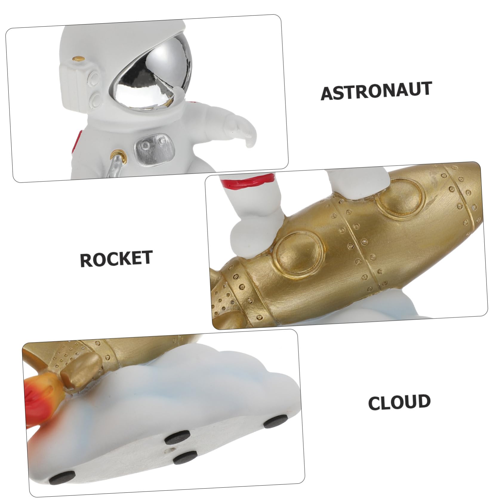 Adorno de Resina Diseño de Astronauta Dorado, Decoración Ligera y Fácil de Mover para Oficinas y Hogares, Accesorio Creativo y Adorable para Escritorio