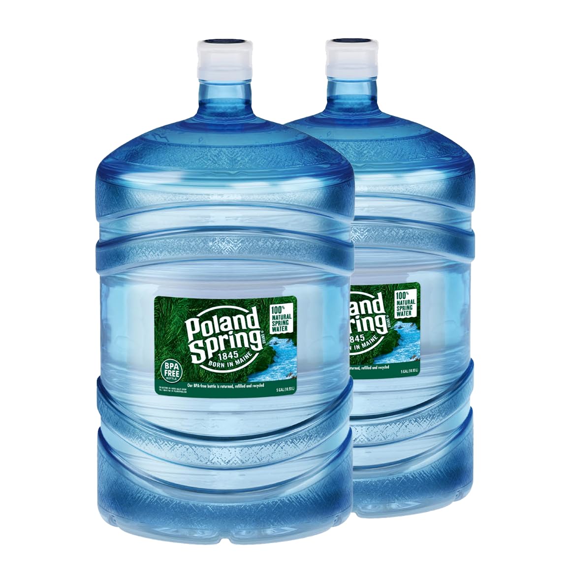 Poland Spring Natural Spring Water - Two Bottle Bundle (5-Gallons each bottle)