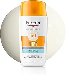 EUCERIN Protetor Solar Facial Ultra Fluido FPS 60 50ml, Hydro Fluid, Antioleosidade, Antioxidante, Rosto, Proteção UVA, UVB e Luz Visível