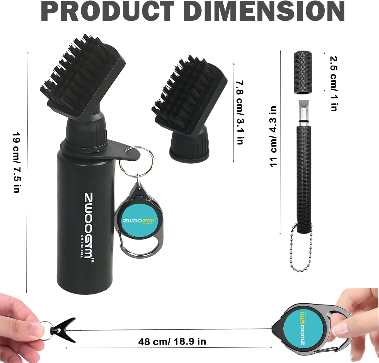 Pro Golf Club Cleaner Set, Water Brush with Holder Clip and 4oz Bottle, Golf Groove Sharpener, Suitable for U and V Grooves - Image 6