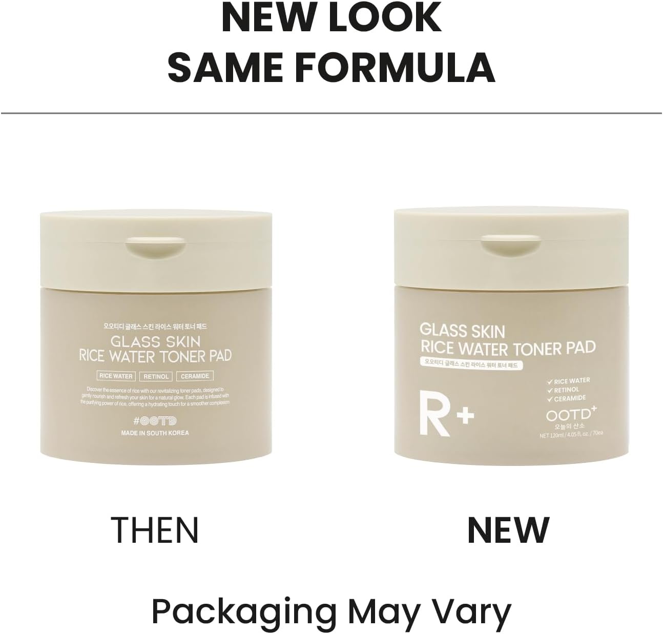 Toner Pads for Dry Dull Sensitive Skin Korean, #OOTD Retinol Ceramides Strengthen Skin Barrier Smoothing Hydrating, Toner Pad 70Pads 4.05oz 120ml
