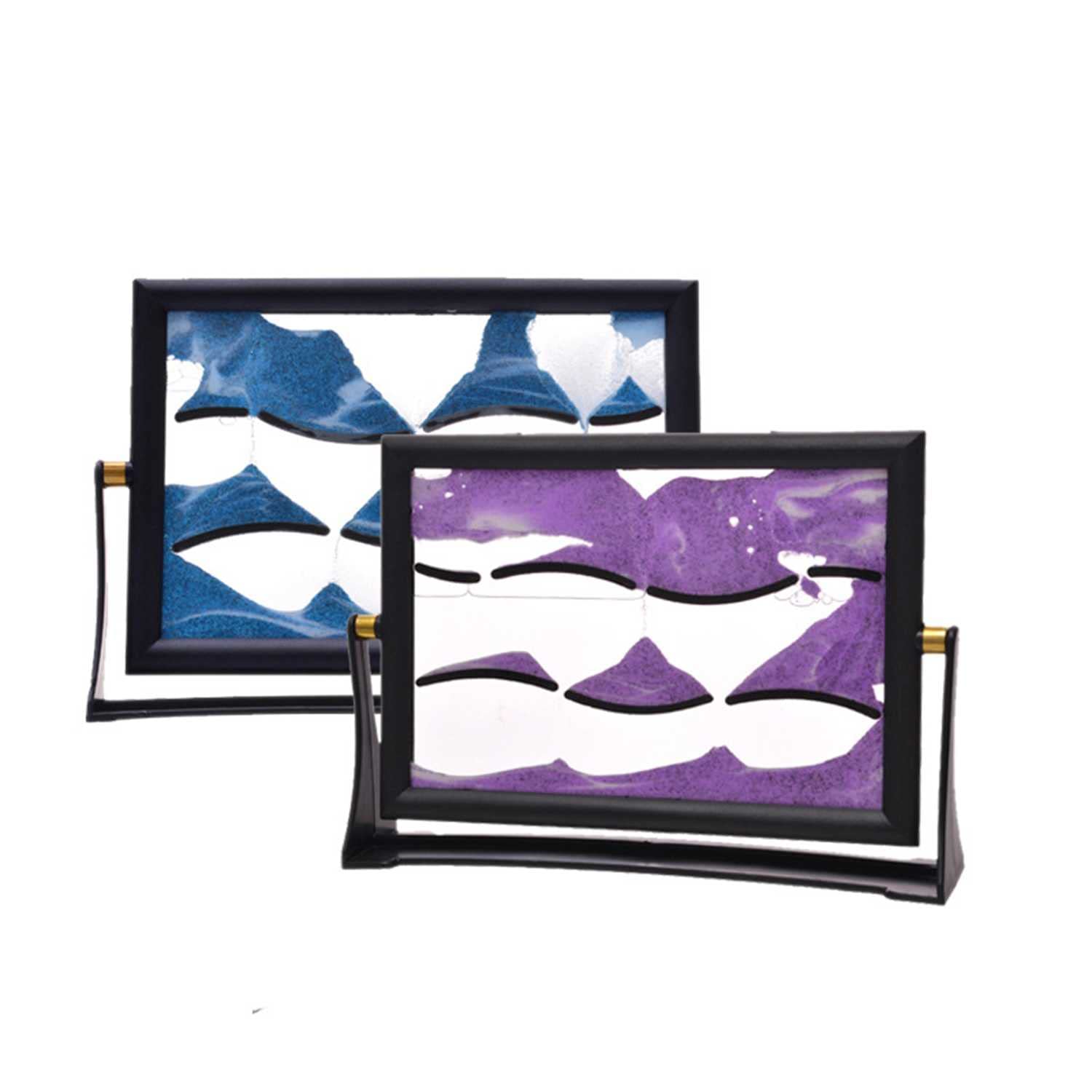 Image d'art de Sable en Mouvement Image de Sable Fluide Image de Bureau Moyenne Jouets d'art de Bureau sensoriel apaisant Fidget Jouet pour Calme Relaxinga Cadeau/a (A)