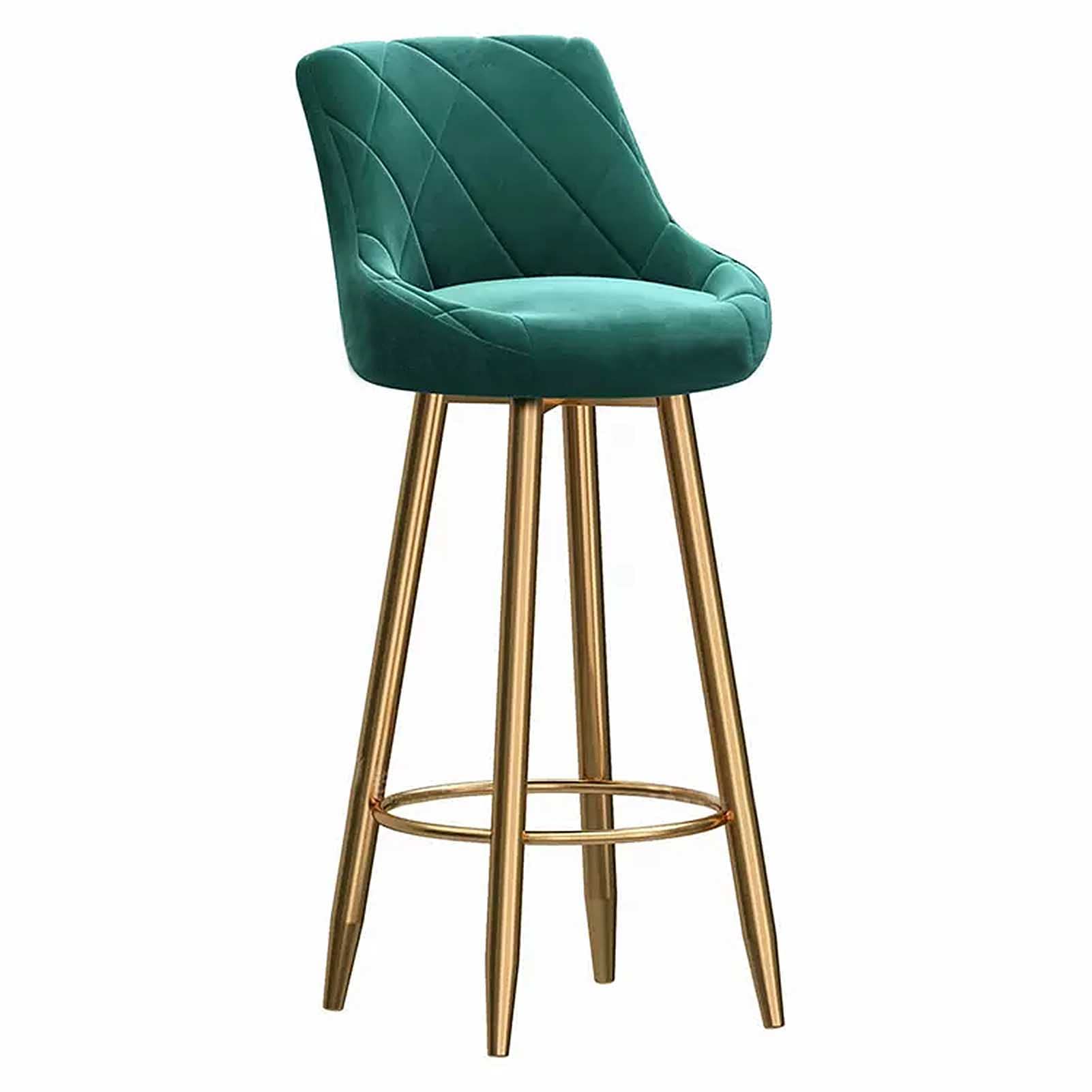 Tabouret haut perché en velours confortable avec dossiers pour table de bar de salon