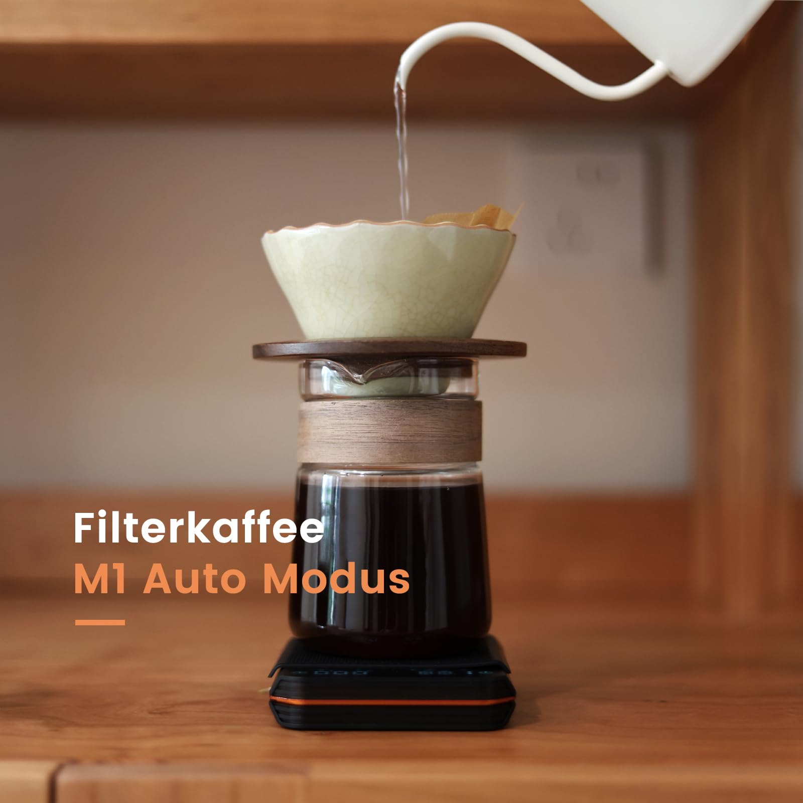Ataller Digitale koffieweegschaal met timer, 2-in-1 keukenweegschaal voor voedselgewicht, koken, bakken en handgemaakte koffie met groot LCD-scherm, tarra, zwart, max 3 kg/6,6 Ib