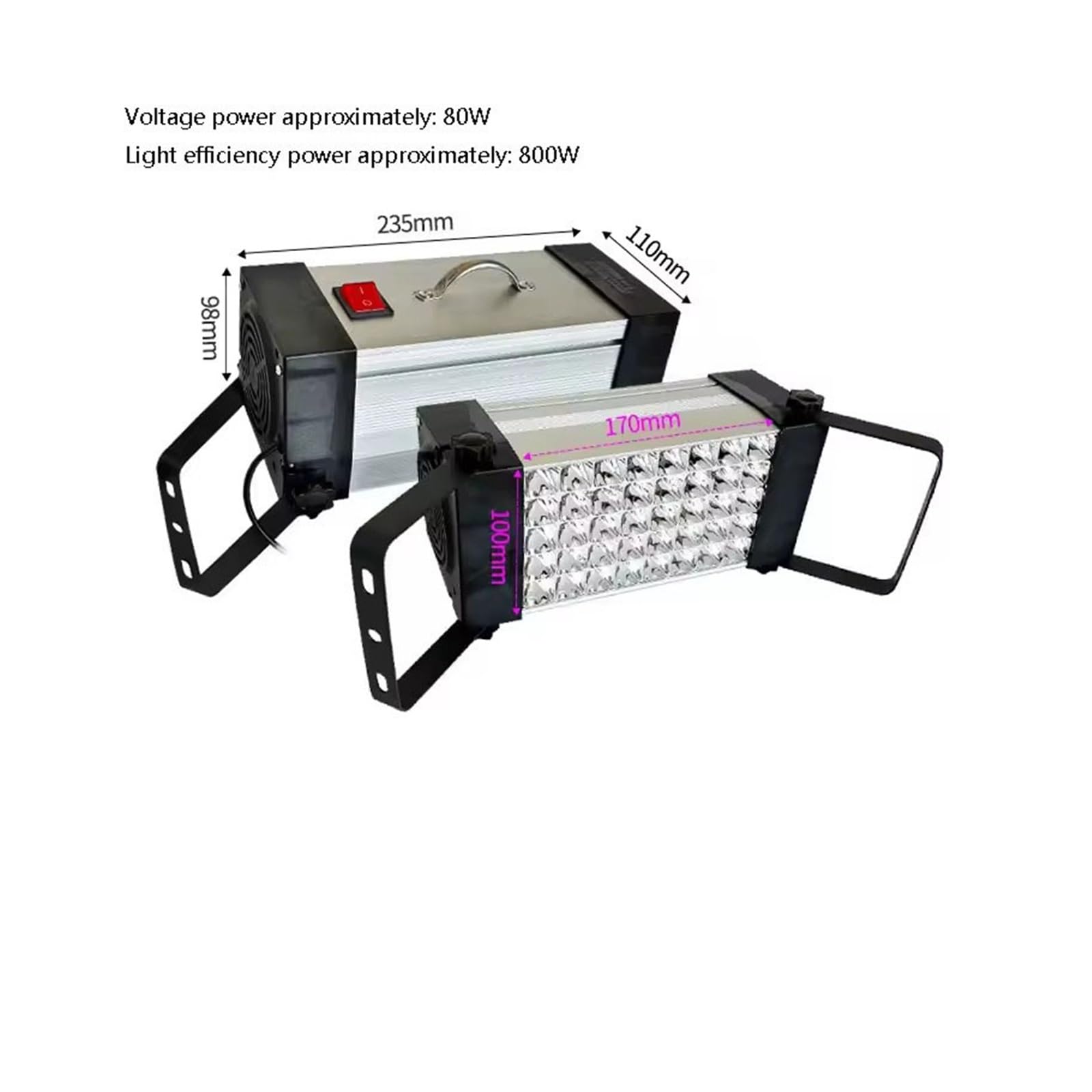 lámpara de curado UV, Lámpara UV 400W 700W 800W De Curado Ultravioleta 365nm 395nm 405nm Detección Fluorescente Pegamento Sin Sombras Resina Aceite Verde(800W,365nm)