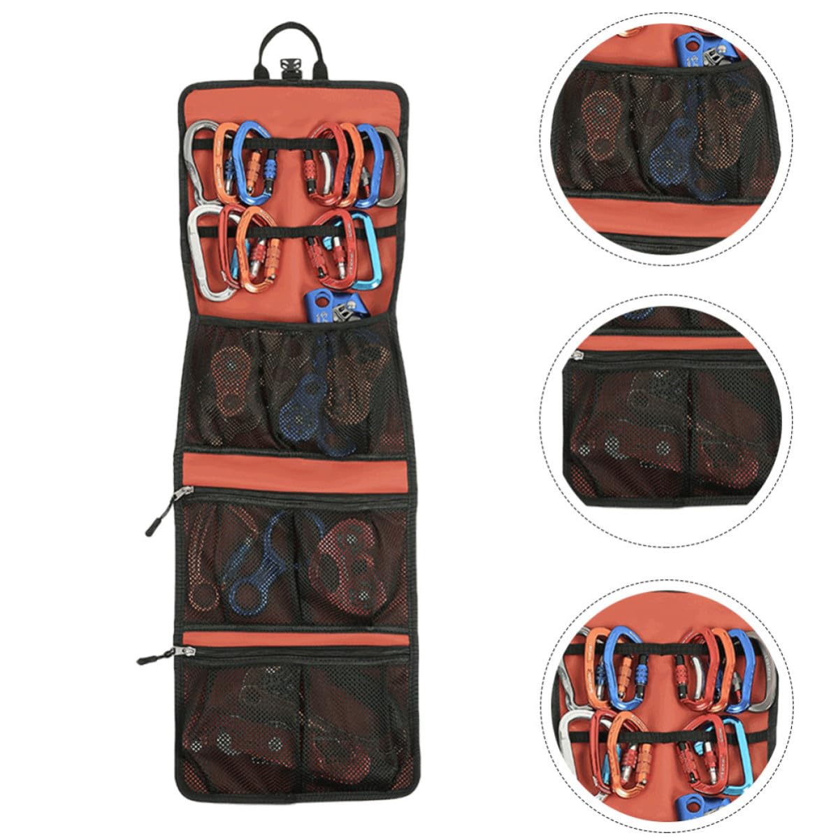 ibasenice Borsa Nylon Pieghevole Arrampicata per Attrezzatura da Arancione | Protezione Portatile per Equipaggiamento, Uso in Arrampicata, Formato Compatto per Trasporto Ordinato