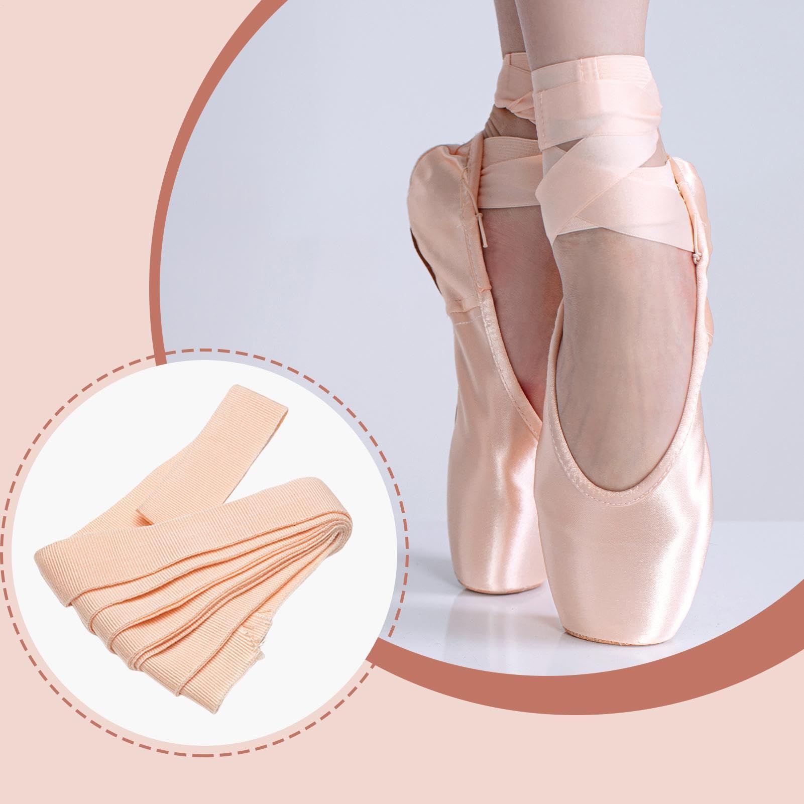 Cinta Elástica para Zapatos de Ballet 2 cm Accesorio de Danza