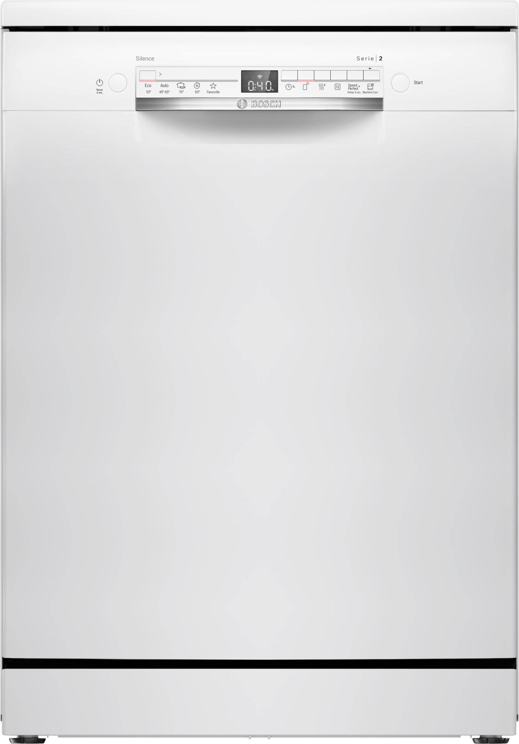 Bosch - Lavavajillas Libre Instalación, 60 cm, 13 servicios, Serie 2, Home Connect, Motor EcoSilence, Blanco, SMS2HTW02E