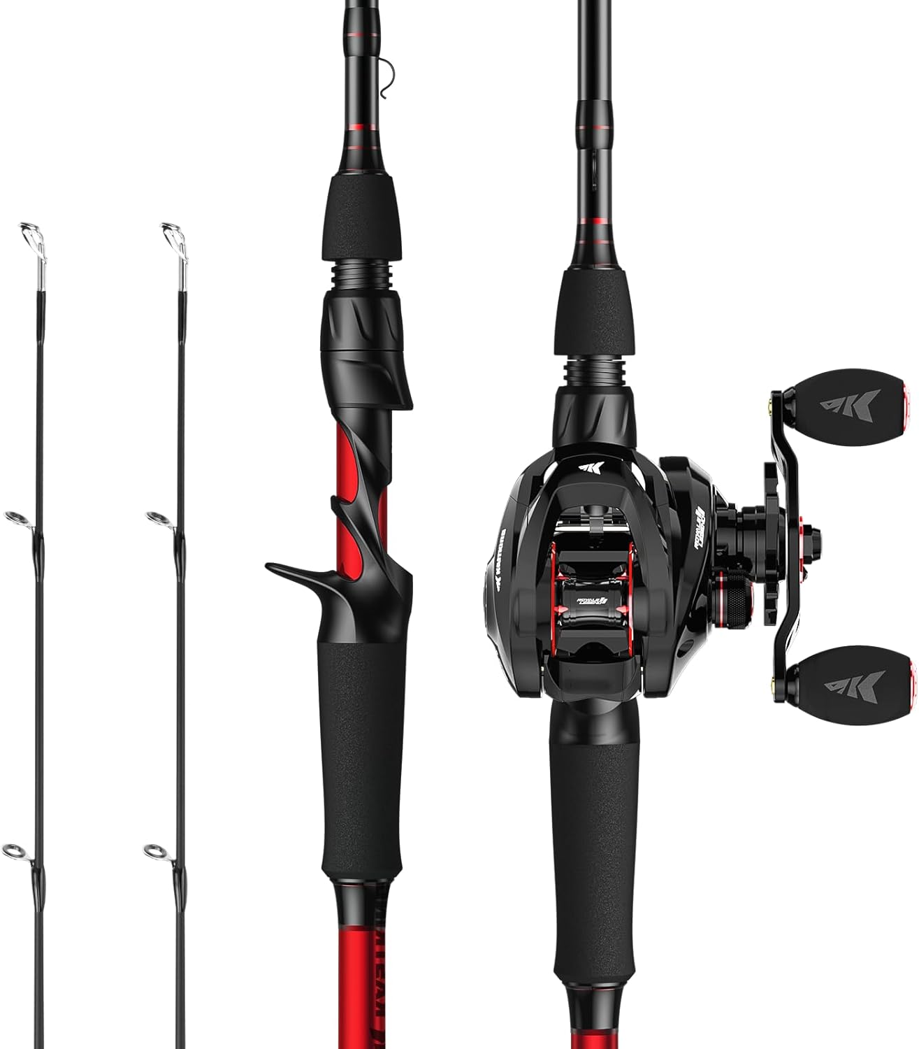 KastKing Royale Legend II Twin Tip Fishing Rod and Reel Combos, Spinning & Casting Combo, IM6 Graphite 2Pc Blanks, Extra Backup Tip Section, Stainless-Steel Guides, KastFlex Technology, EVA Handles Cast-7'0''- Mh Twin-tips Rod, Right Handed