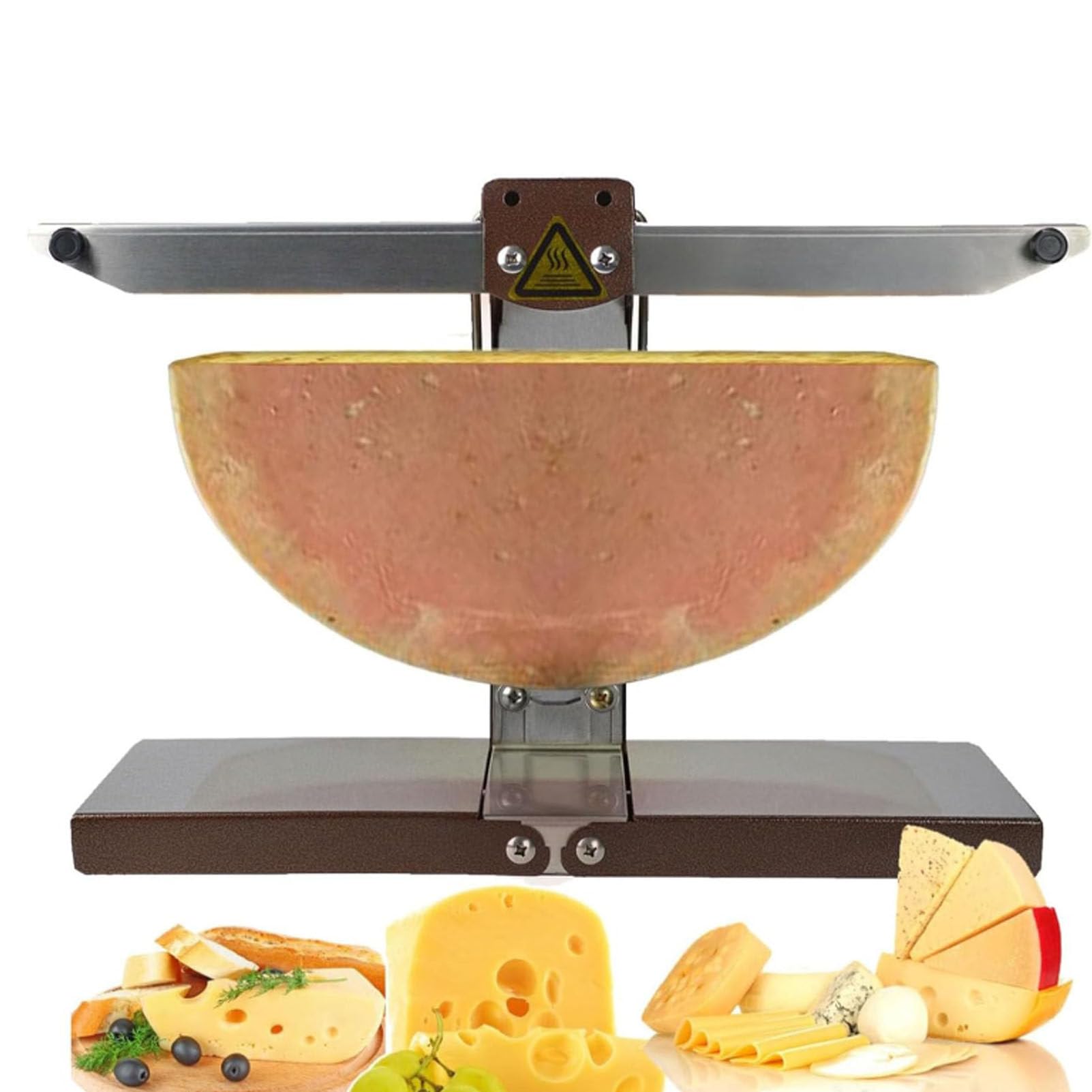 Scioglitore Elettrico Commerciale per raclette per Mezze Forme di Formaggio,Multifunzione ad Angolo Regolabile in Acciaio Inossidabile,Riscaldamento rapido,per ristoranti,cucine