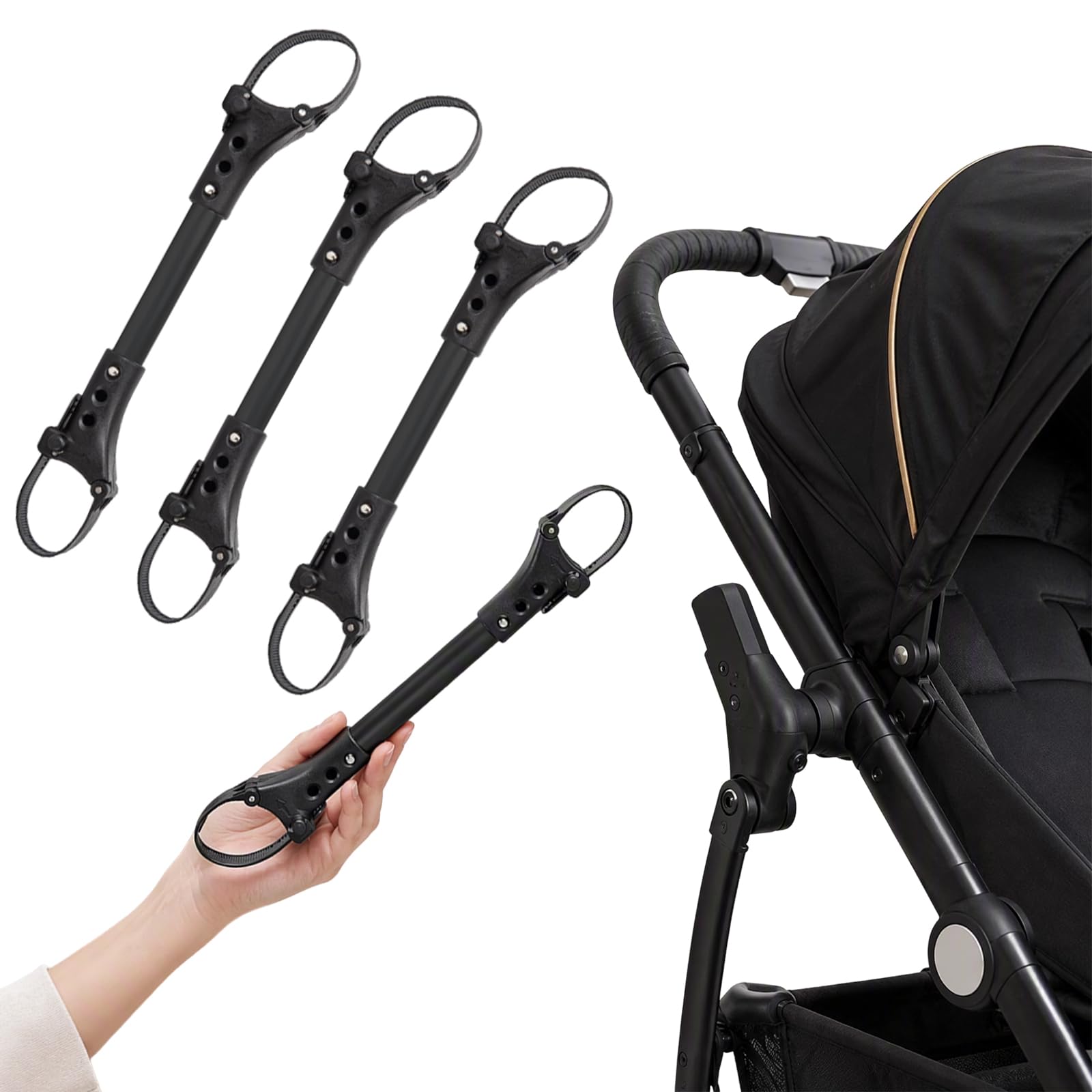 Connecteur De Poussette Pour Bébé En Aluminium Universel Noir | Connecteur De Poussette Pour Bébé Compatible Avec La Plupart Des Poussettes Pliantes Légères Pour Un Usage Pratique