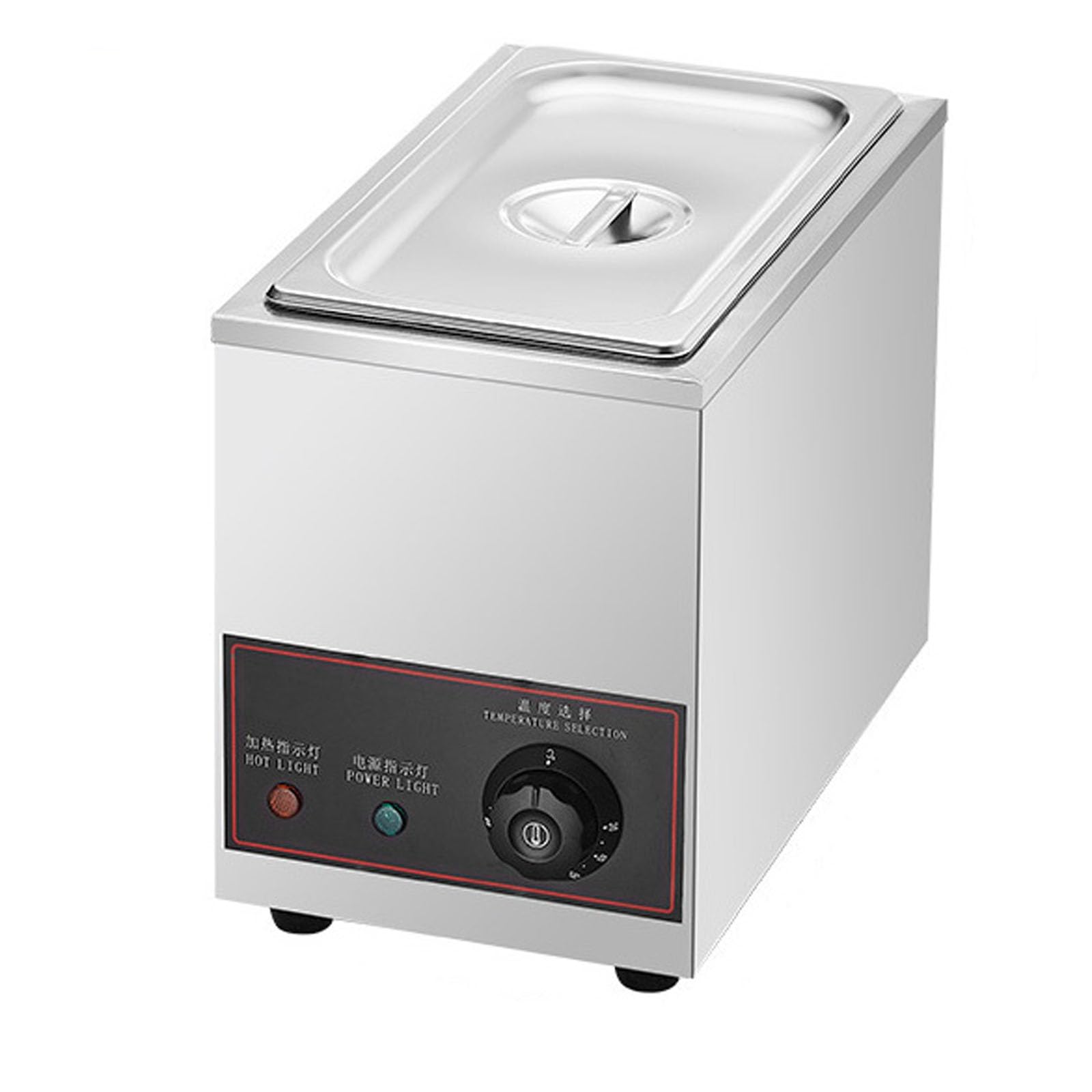 Scaldavivande commerciale da 800 W, in acciaio inox, con coperchio, perfetto per catering e ristoranti, tavolo a vapore per eventi e buffet