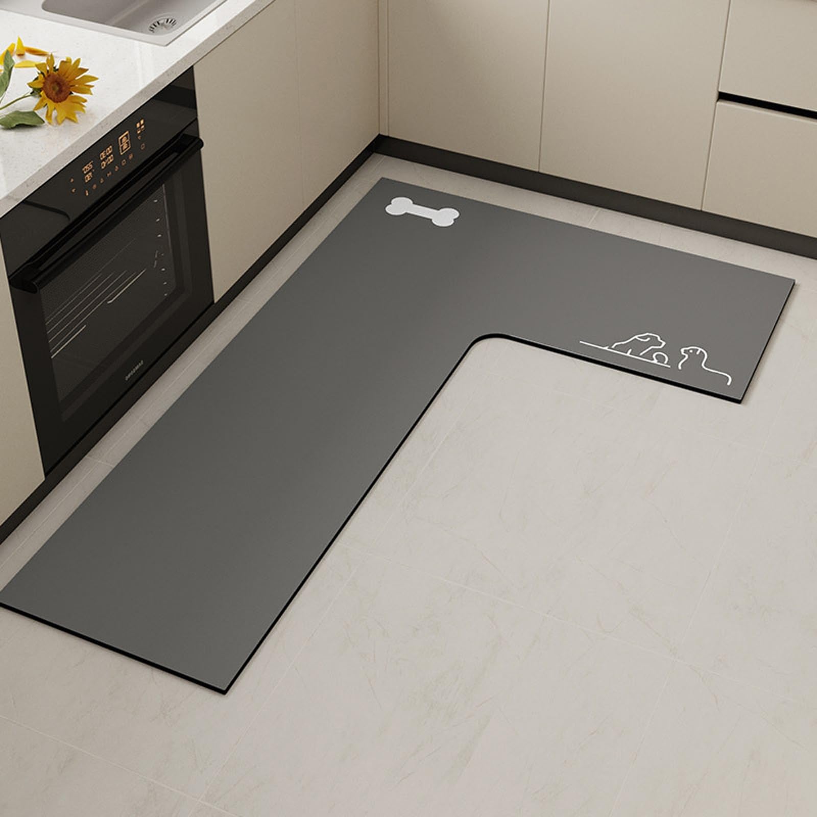 Alfombra de cocina larga y alfombra de piso absorbente de 80x120cm para entrada del hogar