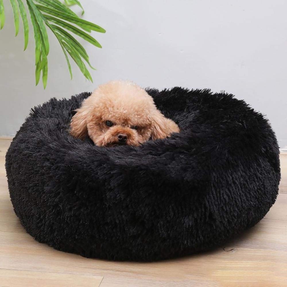 Coussin pour chien XXL noir Kennel Pet Mat lit rond animaux 70cm