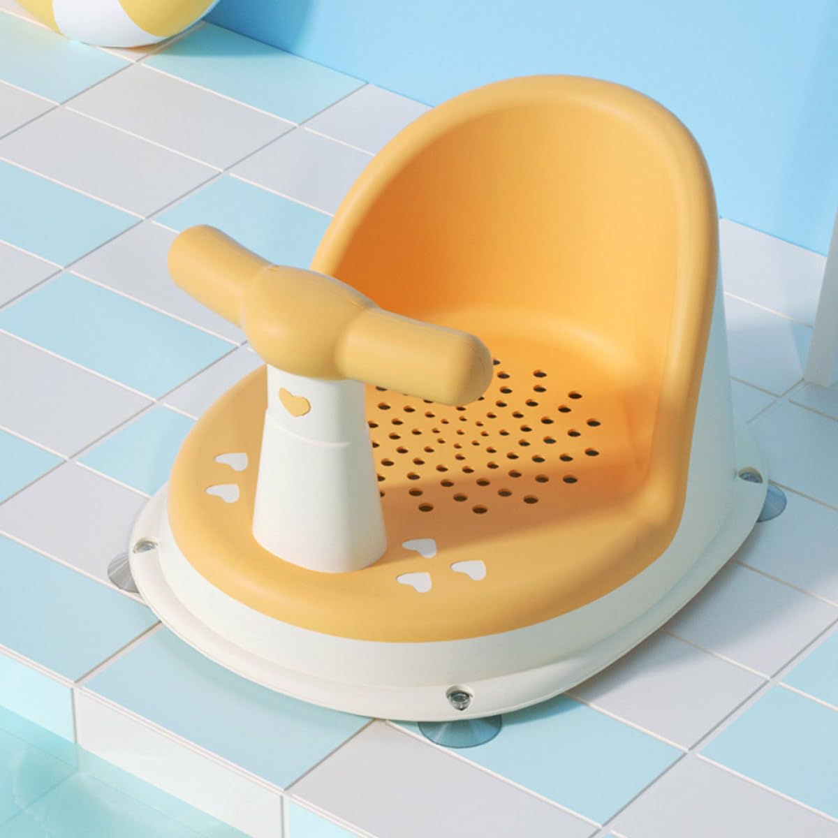 FRCOLOR Asiento de Baño para Bebés Ligero y Compacto Material Pp y Tpe, Soporte Antideslizante Adecuado Hora del Baño y Juegos