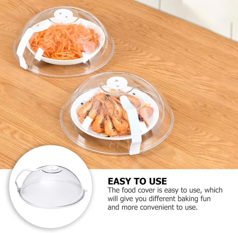 Miniatura 8 de Cubierta de salpicaduras para microondas con cúpula  Tapa de cubierta de alimentos  Protector transparente antisalpicaduras con asa Protector de