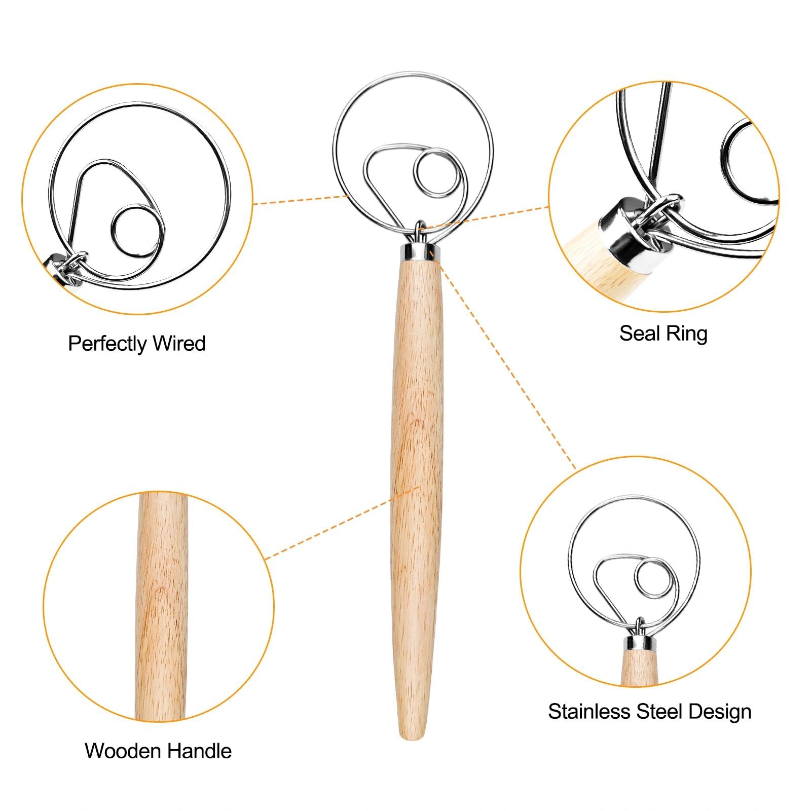 2 Fruste Danesi Per Impasto - Manico In Rovere Per Pane, Pizza E Dolci | Accessorio Cucina Professionale - Foto 3