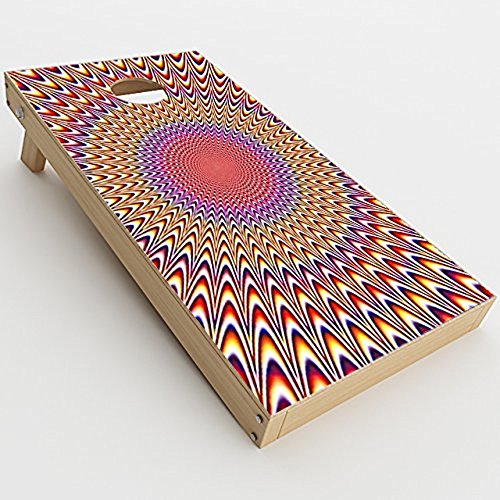 Skin Decals Vinyl Wrap for Cornhole Game Board Bag Toss (2xpcs.) / Hipnotic Circle Trippy