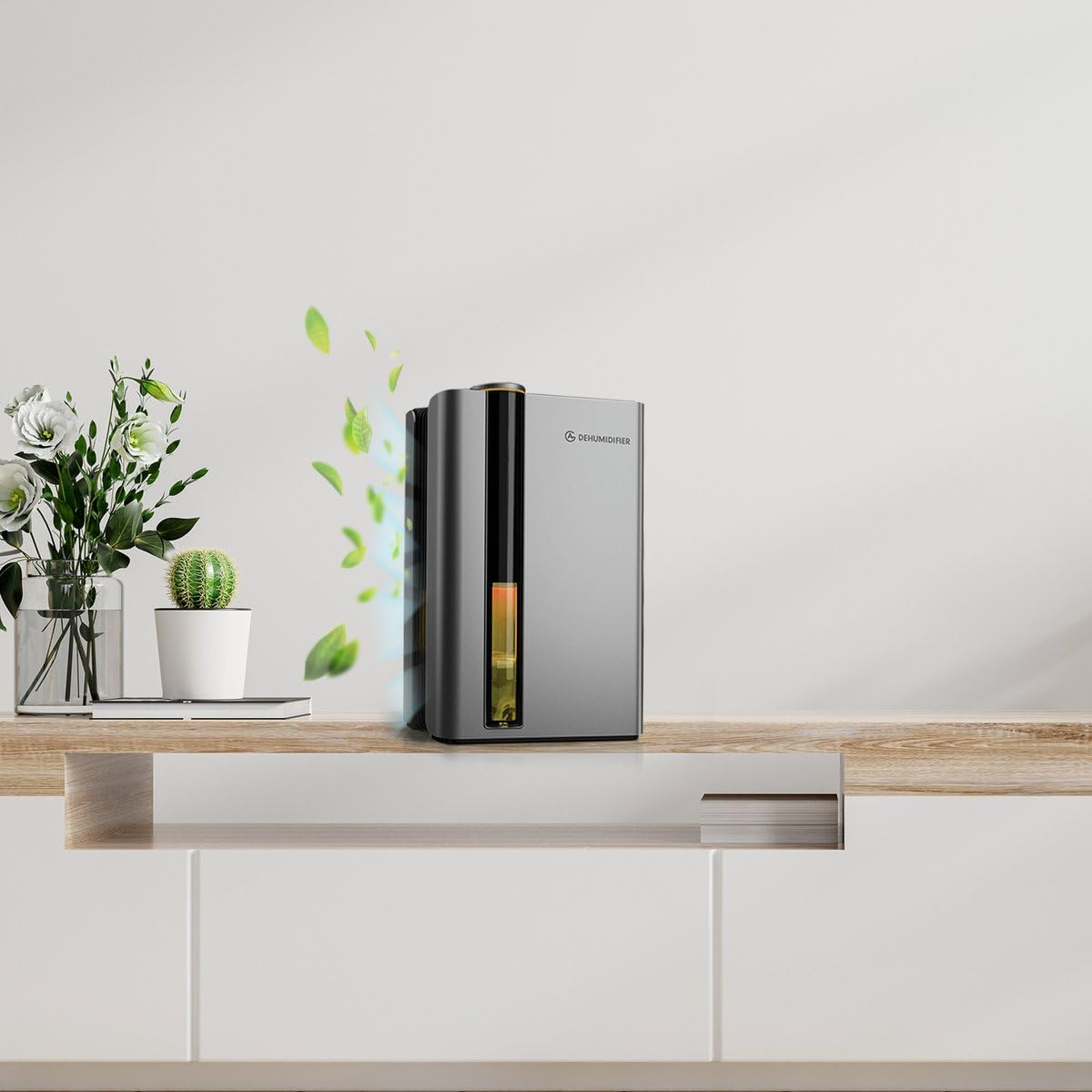 AG 330 Deumidificatore e Purificatore d'Aria Portatile con Filtro al Carbone, 1L/gg, Serbatoio 2,7L, per Ambienti fino a 35m², Luce LED 7 Colori