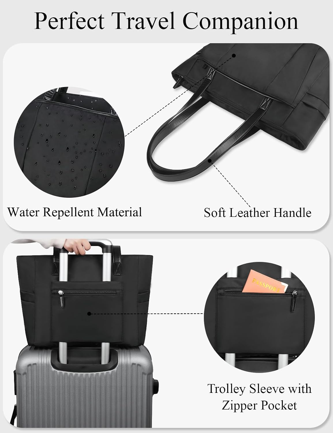 CTWWFS Tote Bag for Women with Zipper, Work Nurse Teacher Bag, Handbag