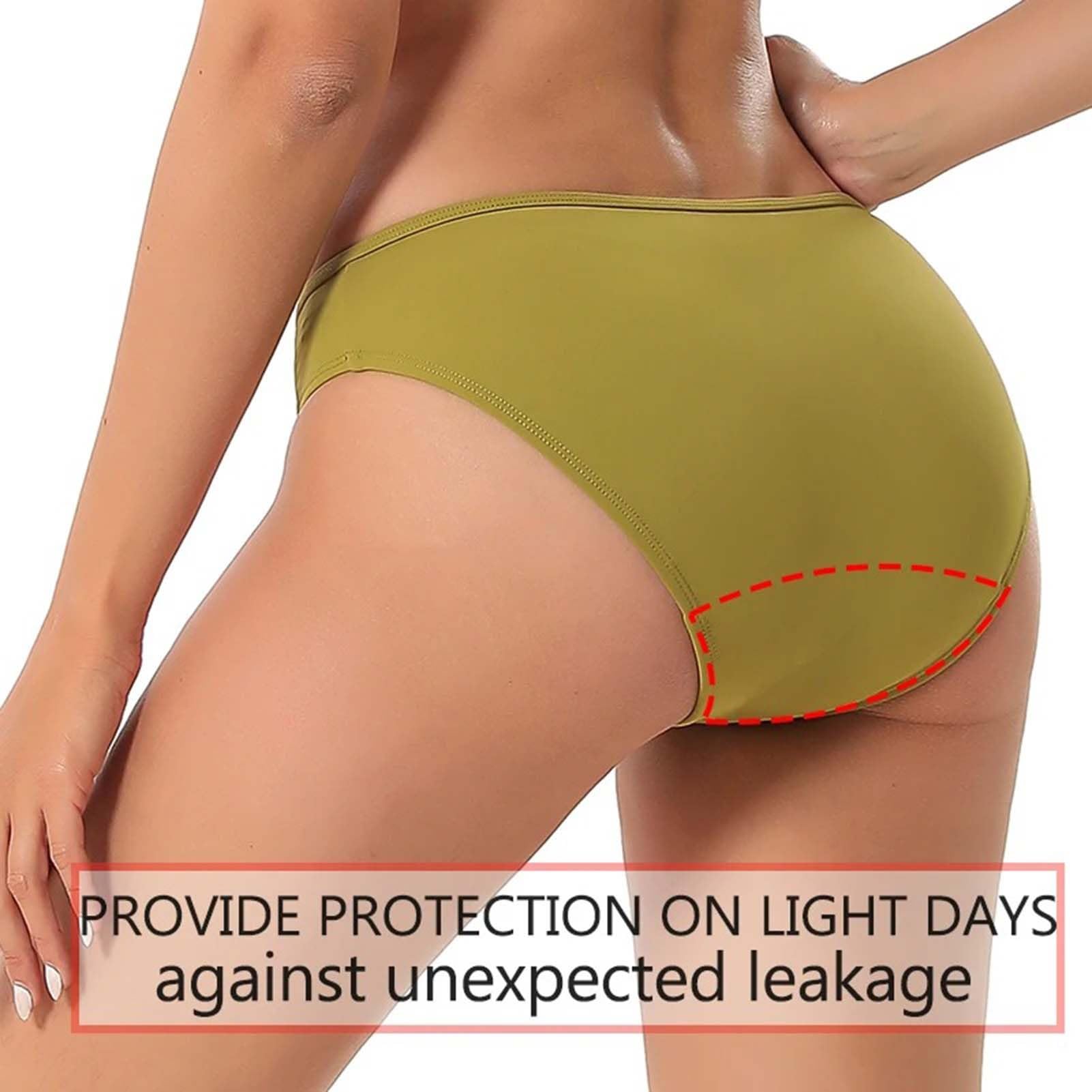 Bragas Menstruales Flujo Abundante,Bragas Postparto Mujer,Periodo Menstrual,Ropa Interior de Algodón Cintura Media,Pack de 4