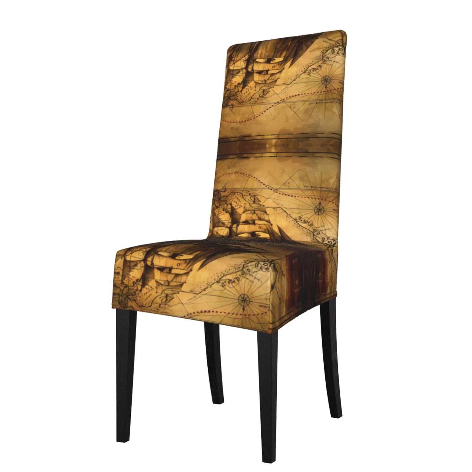YYHHAOFA Sailing Pirate Theme Prints Protection Cover for Dining Chair - Stretch Slipcovers, Easy Refresh for Your Dining Room & Event Decor