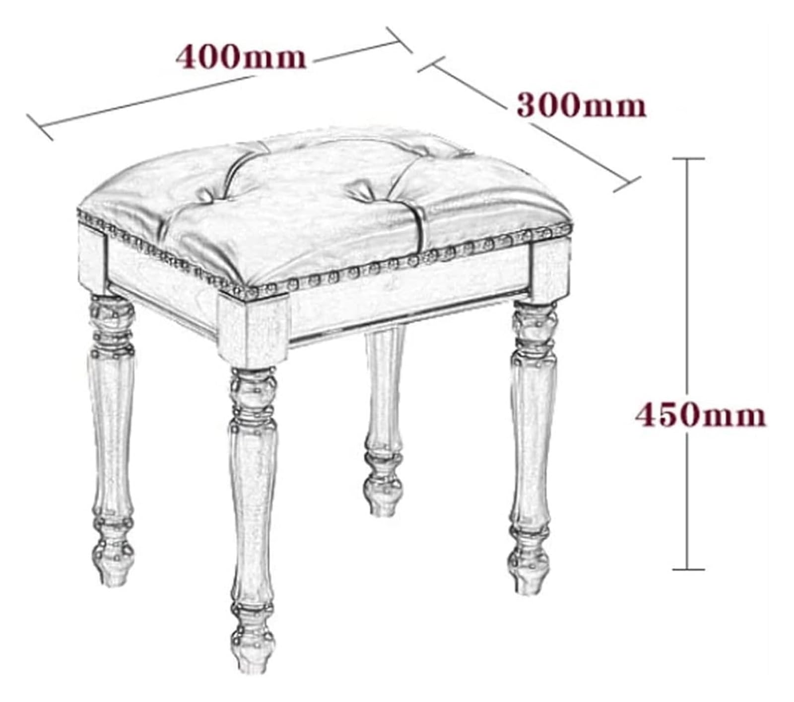 JIOWEUOE Sgabello da spogliatoio, sedia da toeletta, sgabello per pianoforte, sgabello in legno massello, sgabello da toeletta, sgabello per pianoforte, sgabello per cambio scarpe, marrone-3, marrone