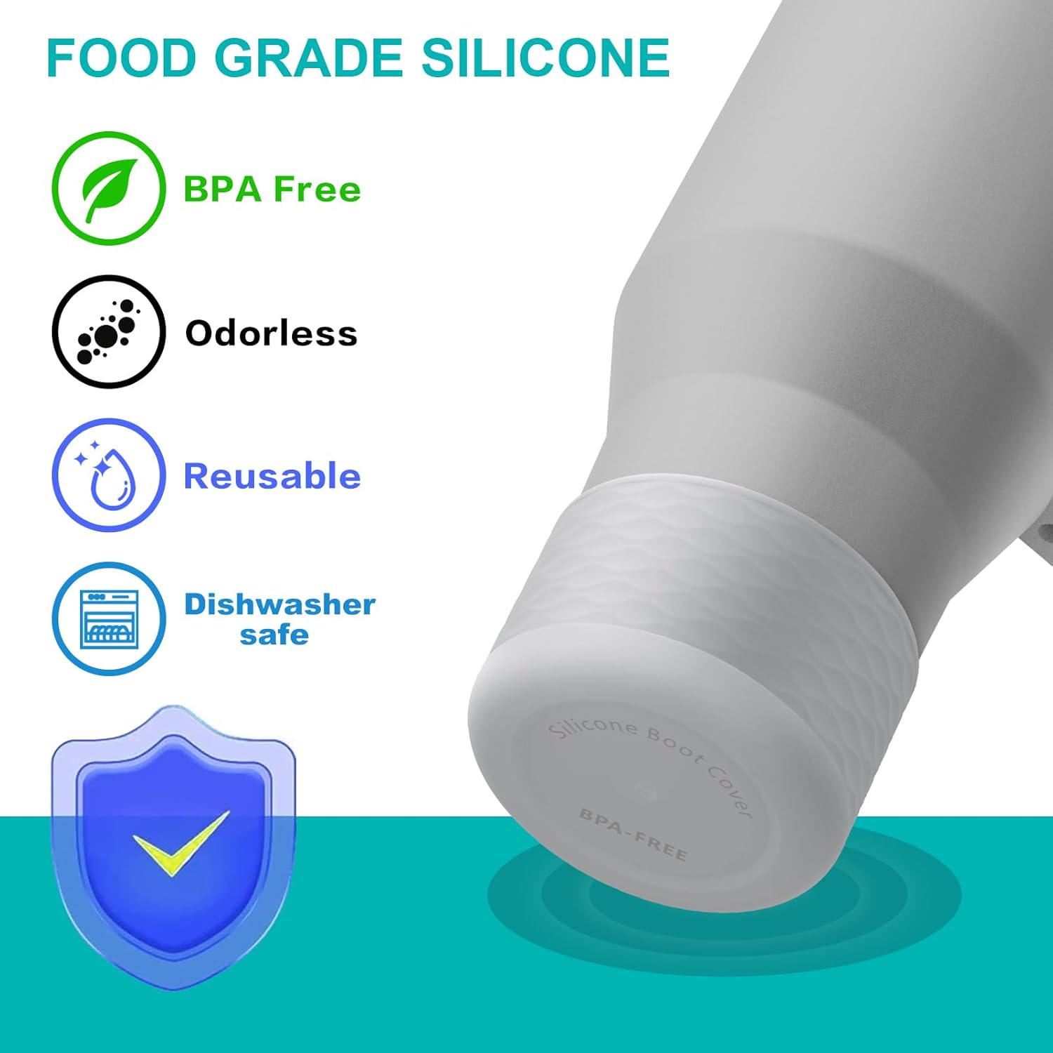 yoelike 2 PCS Silicone Boot for Hydrojug Traveler 40 oz Tumbler, Anti-Slip Protective Sleeve for Hydrojug Stainless Steel Tumbler, Bottom Bumper Cover Accessories, Dishwasher Safe, BPA Free