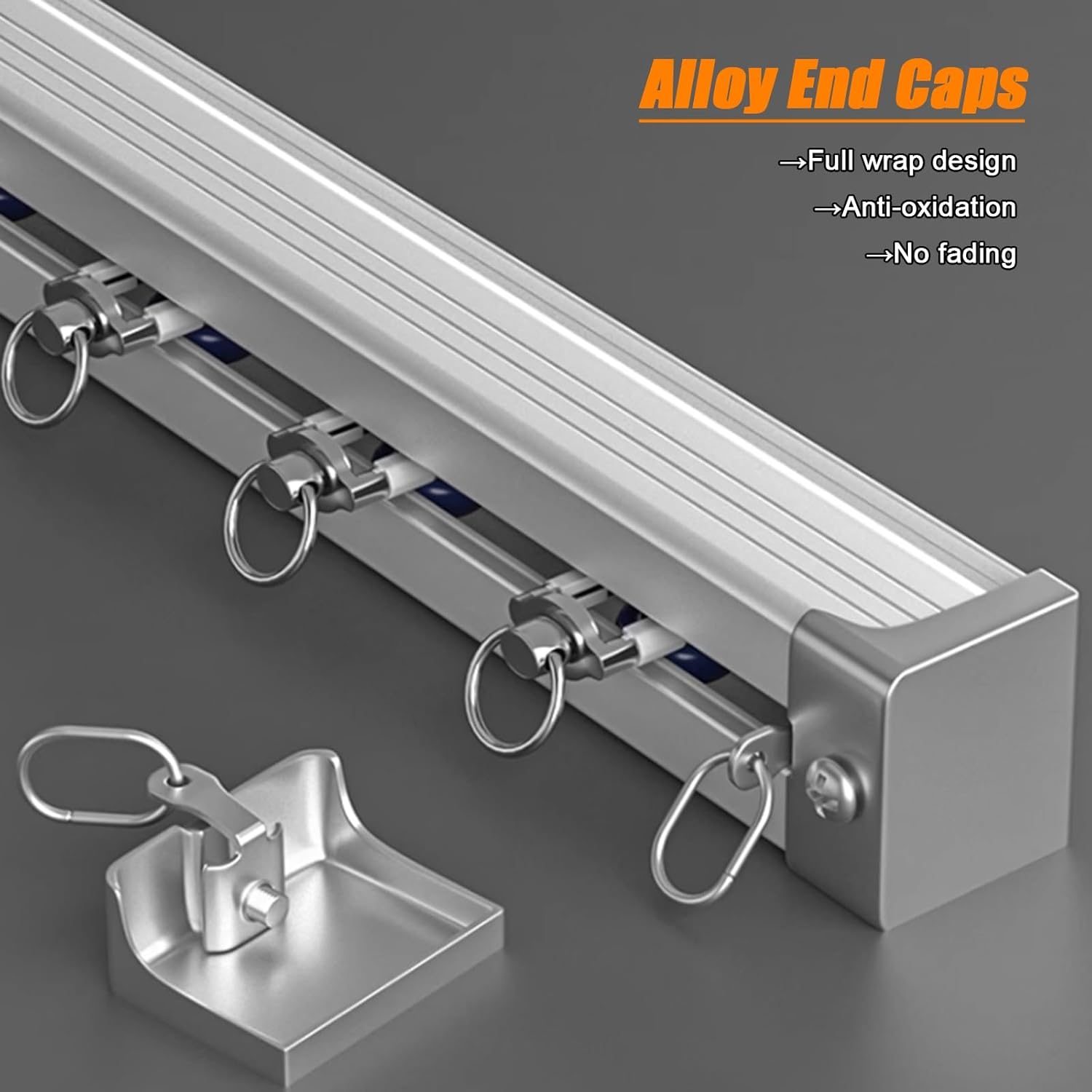 White Shower Curtain Rail Ceiling/Wall Mounted 3ft 4ft 5feet 8ft 10foot 12feet 18feet 20ft,Not Bendable Room Divider Curtain Track System,for Campervan Bedroom Balcony Kindergarten(Ceiling M