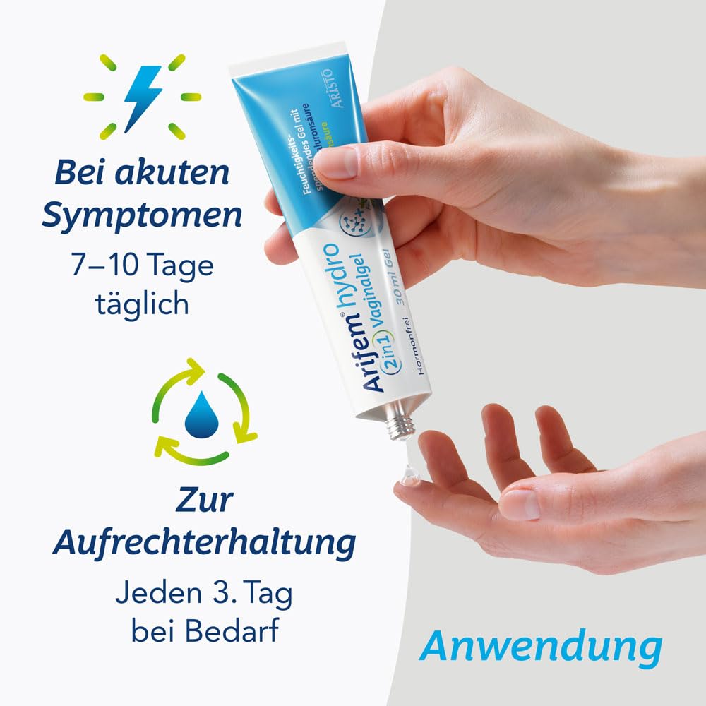 hydro 2in1 Vaginalgel mit Hyaluronsäure & Milchsäure – hormonfrei, pH-regulierend, für innere & äußere Anwendung – Sanftes Vaginalgel bei Scheidentrockenheit – 3x30 ml