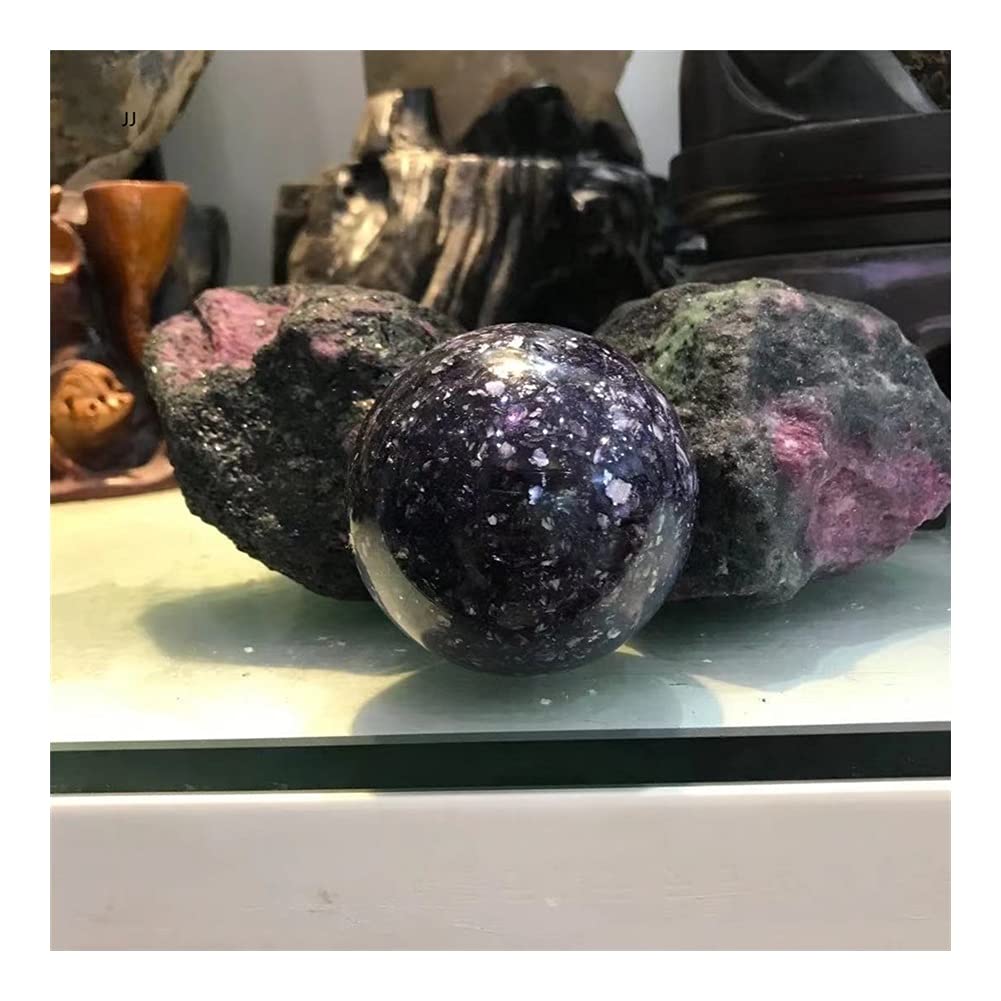 Crystal Gift Collectionn Lila Glimmerkugel Stein Ornamente lila Kristall Stein Einrichtungsgegenstände, Mineralstein Stein farbiger Edelstein Home CrystalMeditation Geschenk ERTEYIN