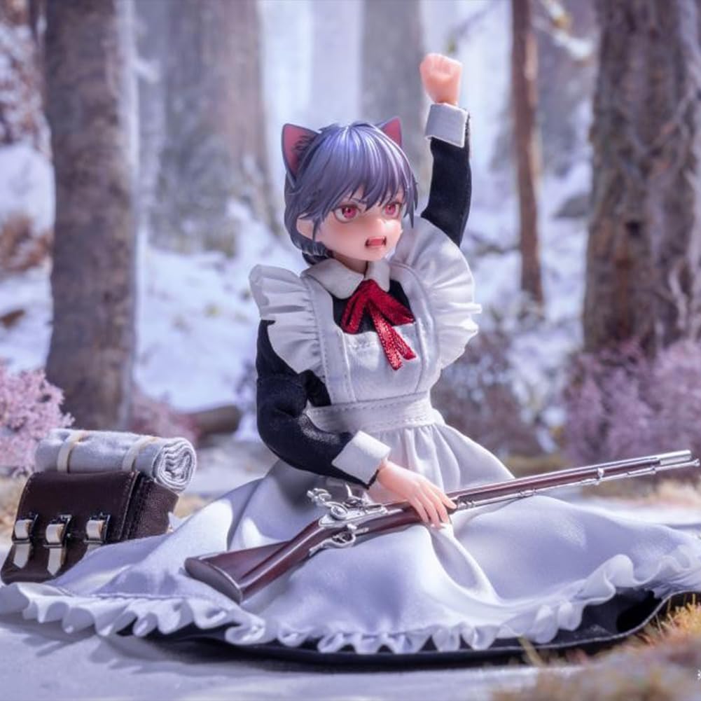 DEXSHUN PA010-Maid Gunner-FKEY figurka anime Action Figure z akcesoriami PCW, manga, model, dekoracja, przedmiot kolekcjonerski, prezent dla fanów, 16 cm