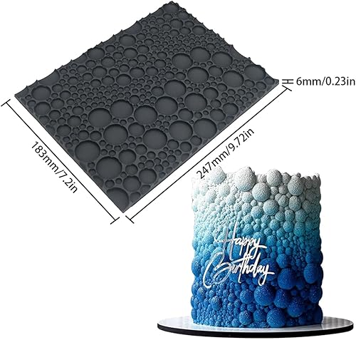 Miniatura 2 de mostsom Molde de silicona para pastel de encaje para fondant y chocolate, decoración de burbujas redondas en relieve, herramientas de horneado