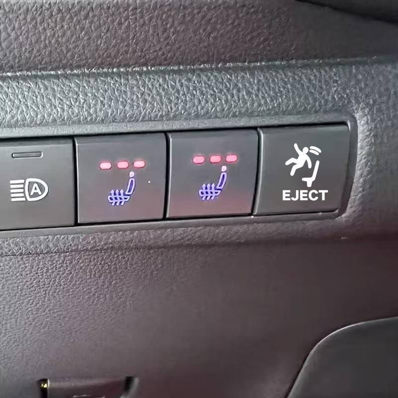 2pcs/Set Eject Button Stickers for Empty Car Buttons, Humorous Car Accessories for Men, Video Game Decals for Vehicles, White image 6