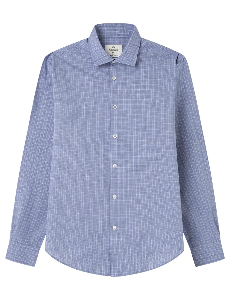 SPRINGFIELD Men's Daily Checks Popelin Shirt Plaid, Blue, XL