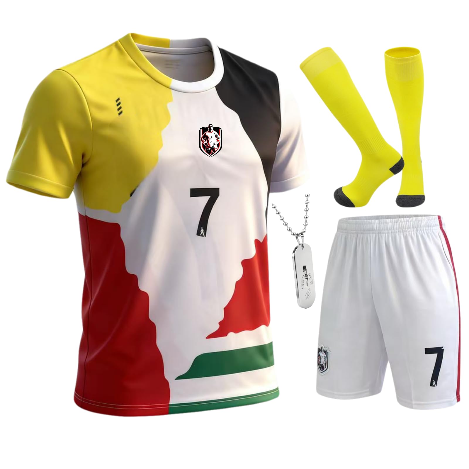 Kids Soccer Jersey Boys Youth Uniform Set - 4pc Soccer Kit