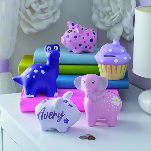 Miniatura 9 de Fun Express Alcancías de cerámica para niños, paquete de 12 – Pinta tu propio juego de banco de monedas | Cajas de ahorro blancas sin esmaltar de 4