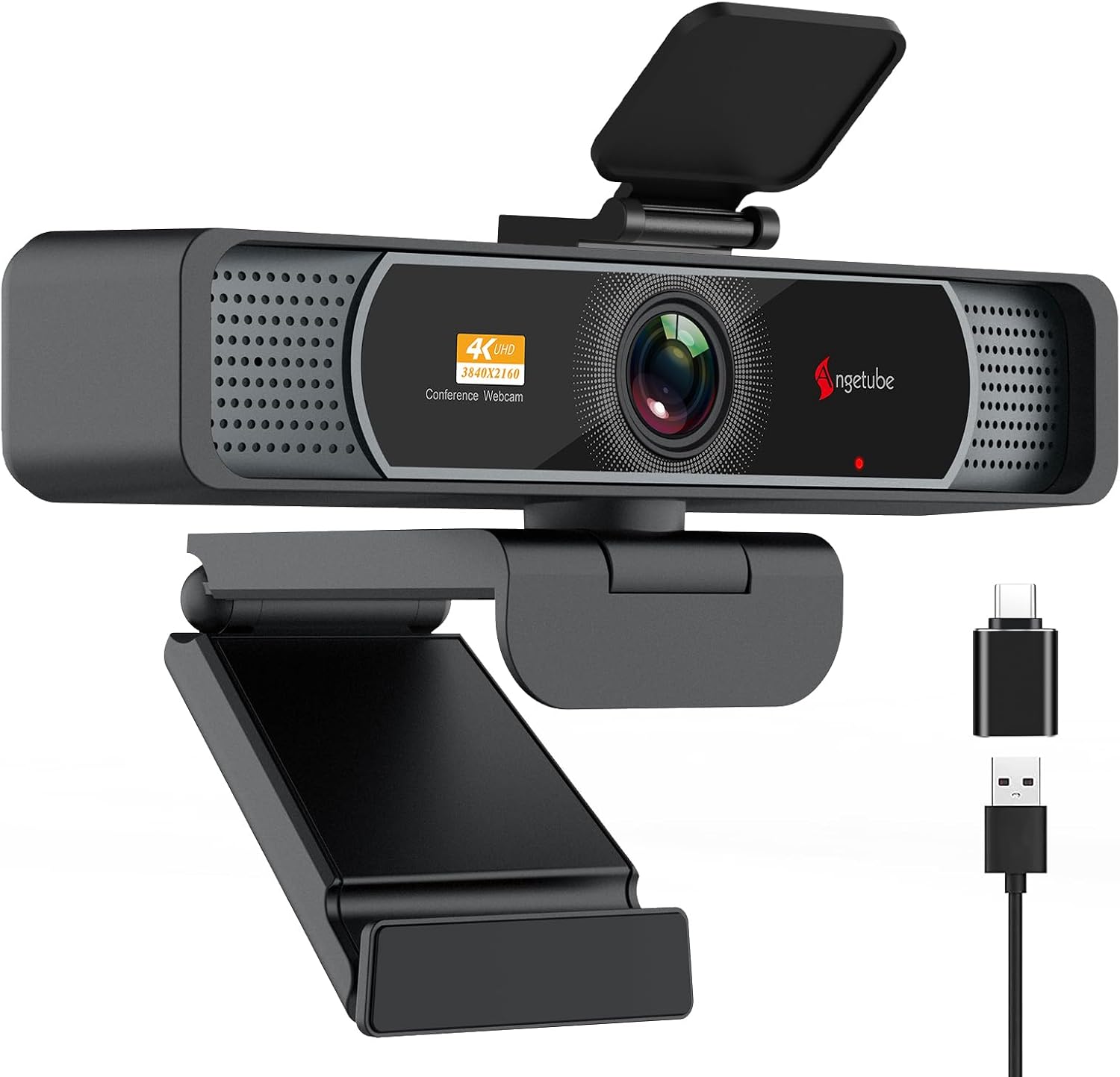 Angetube Wide Angle 4K Webcam for PC, 120° FOV Video Conference Web Camera
