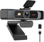Angetube Wide Angle 4K Webcam for PC - 120° FOV, PDAF Autofocus, 2 Noise-Cancelling Mics, 1080P@60FPS, Auto Light Correction, USB-A/C, Privacy Cover, Video Conference Camera for Mac Laptop and Desktop