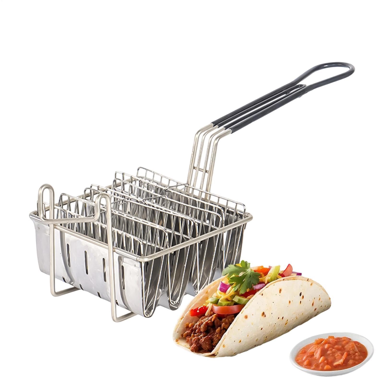 Taco-Frittierkorb 4 Schalen Tortilla-Rack Aus Edelstahl